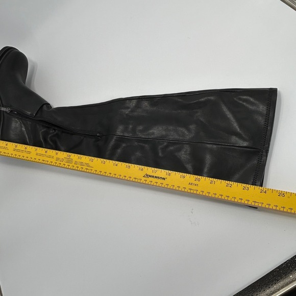 Franco Sarto Size 7.5 Black Over the Knee Boots Platform Square Toe Kelly NEW - Picture 6 of 12